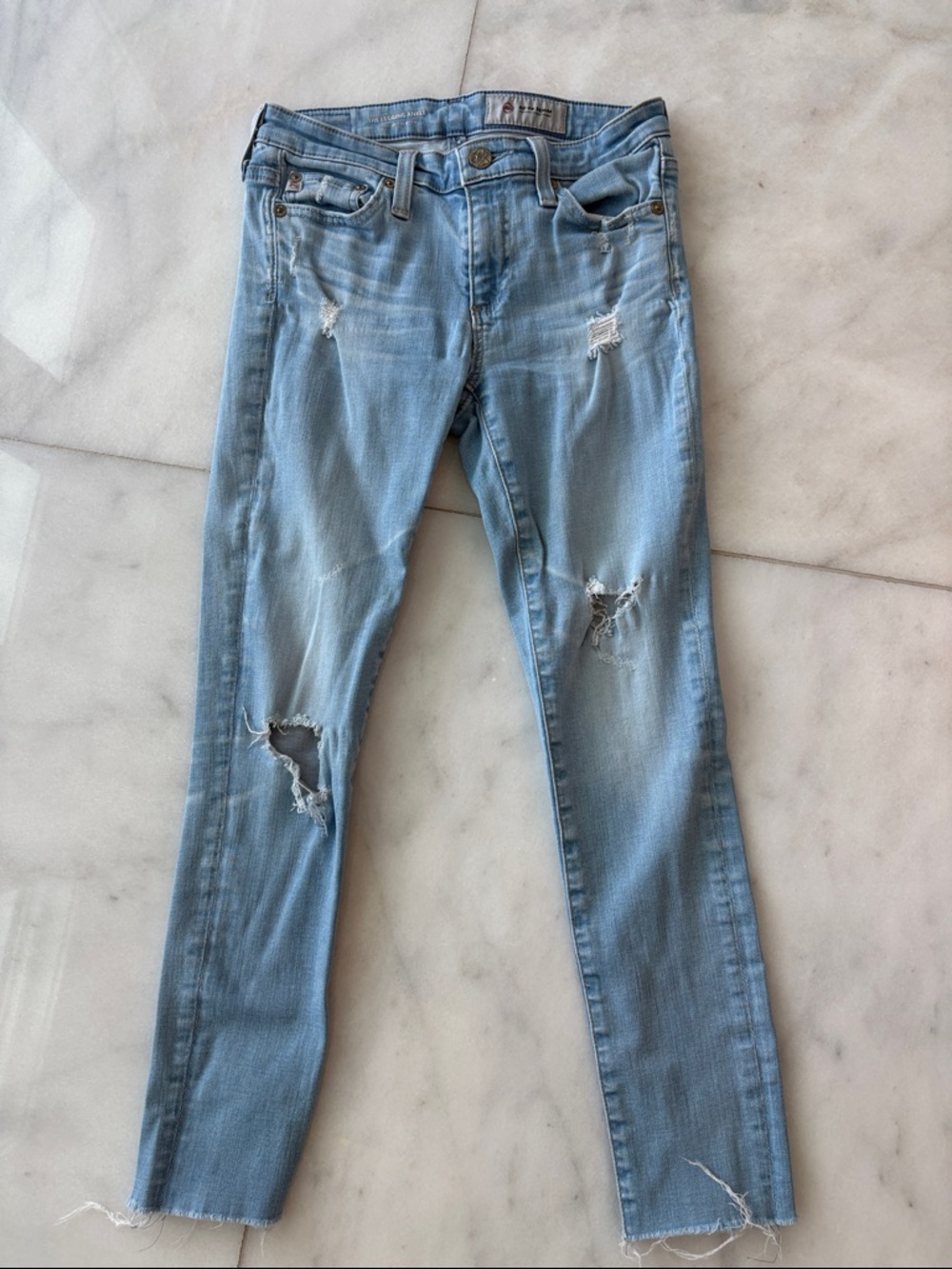 AG Light Blue Distressed Women’s the legging ankle Jeans